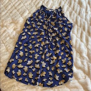Blue floral print dress